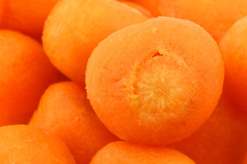 decorative winter carrots balls on a white background
