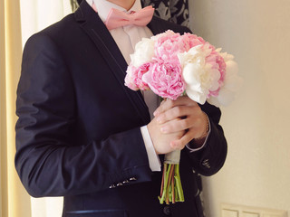 Groom with Rose Bow