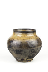 Old clay pot  isolated