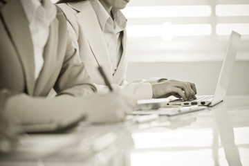 Business people discussing the charts and graphs showing the res