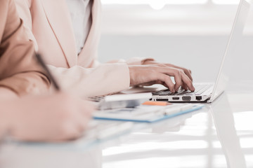 Business people discussing the charts and graphs showing the res