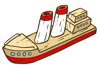 Wooden Toy Ship