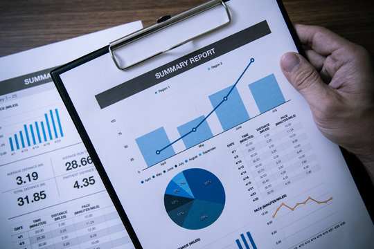 Showing business and financial report. Accounting