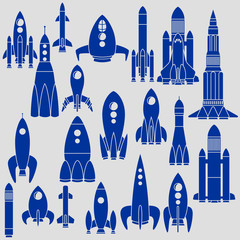 Set of Rockets - obrazy, fototapety, plakaty