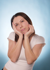 The expressive portrait of woman isolated