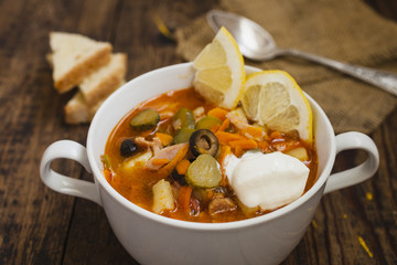 cucumbers soup in a bowl