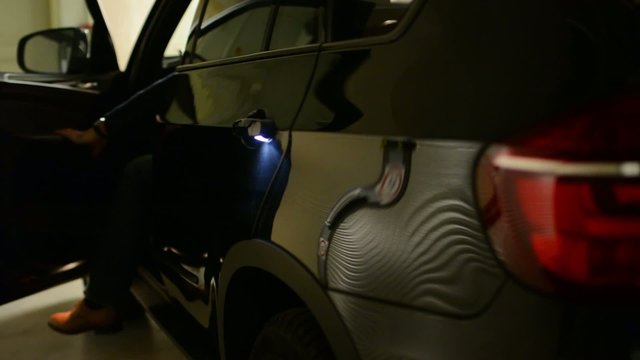 a man get out of a car - driver