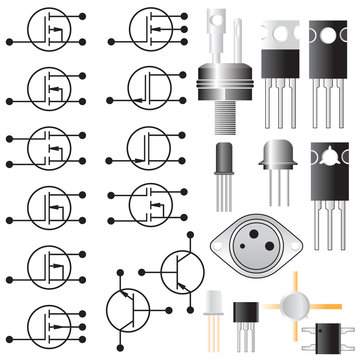 Transistors. Electronic symbols