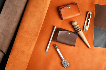 Hand made leather man accessories and tools