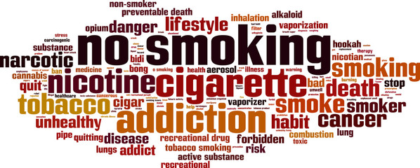 No smoking word cloud concept. Vector illustration