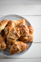 Danish croissants stuffed with marzipan
