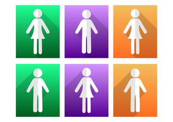 Man and woman flat icons