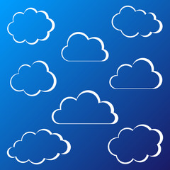 White clouds outline