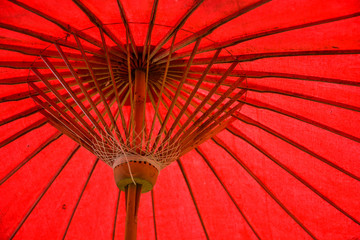 Red umbrella structure pattern