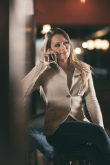 Attractive woman at the bar