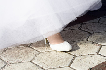 Fototapeta na wymiar woman leg and shoe