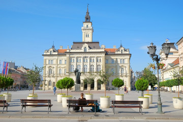 Main Square And City Hall Of Novi Sad, Serbia