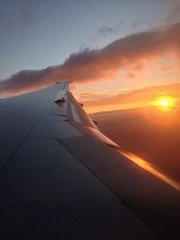 coucher de soleil en vol