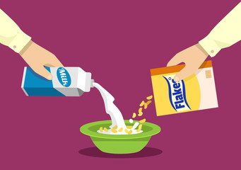 Vector breakfast flat illustration