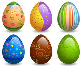 Colorful easter eggs set