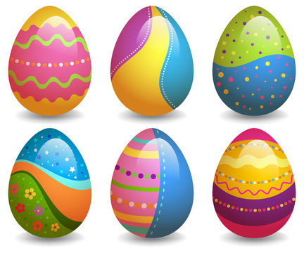 Colorful easter eggs set