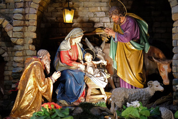 Nativity scene in Franciscan Church in Graz, Austria