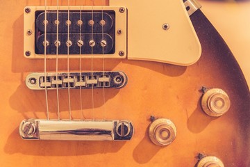 close-up of a guitar