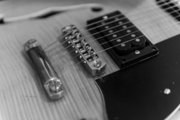 close-up of a guitar