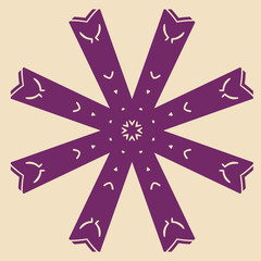 Abstract art color round scrolls ornaments