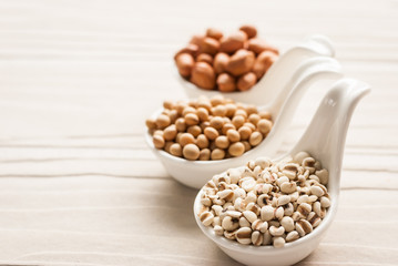 Seeds of Job's tear, Coixseed with soy bean and Groundnuts