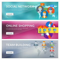 concept for social network, online shopping, team building