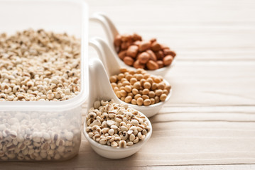 Seeds of Job's tear, Coixseed with soy bean and Groundnuts