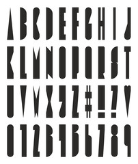 Tall And Skinny Block Alphabet, Numbers And Symbols