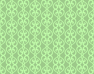 Green Vintage Forged Lacing Seamless pattern
