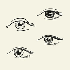 Hand-drawn eyes
