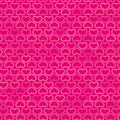 Hearts Contour Pattern in Shades of Pink, vector