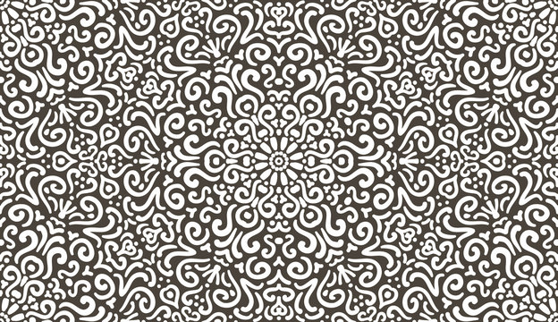 Intricate fantasy contrast seamless pattern