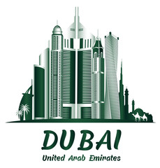 Fototapeta premium City of Dubai UAE Famous Buildings