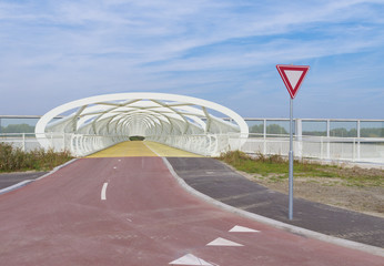 modern bicycle and footbridge