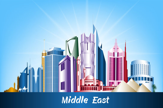 Colorful Cities and Famous Buildings in Middle East