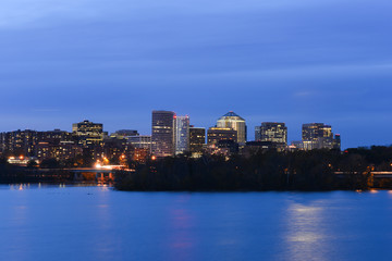Fototapeta na wymiar Washington DC, Arlington and Potomac river at night