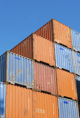 Fototapeta premium stacked cargo containers