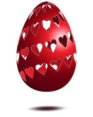 Egg Red Hearts