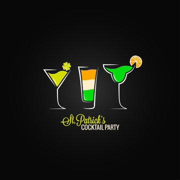 Patrick day cocktail design background