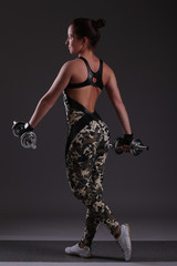 woman with dumbbells