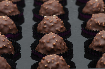 chocolate candies closeup