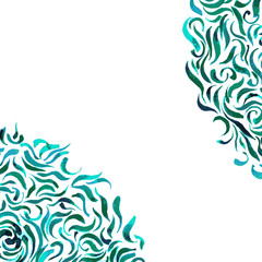 Abstract watercolor doodle - blank template