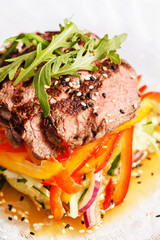 steak with vegetables
