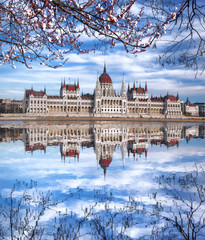  Parliament during spring time in Budapest, Hungary