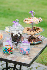 wedding table with candies